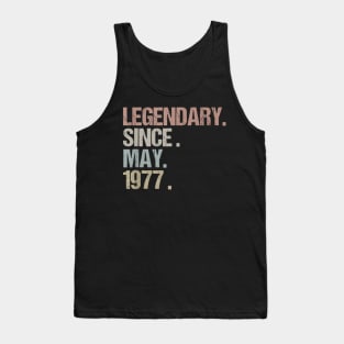 43st Birthday Gift Legendary Since May 1977 Retro VIntage Tank Top